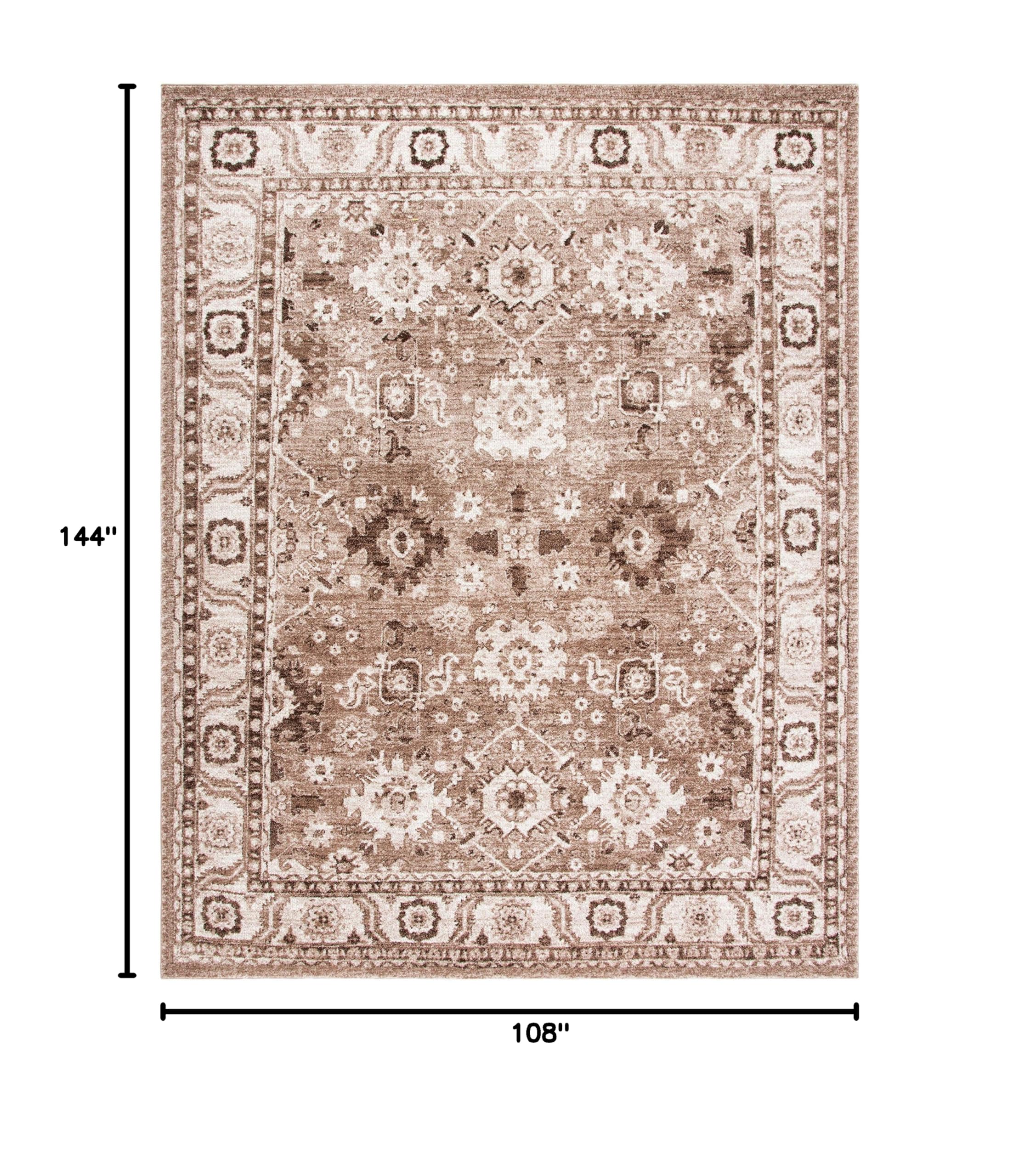 SAFAVIEH Vintage Hamadan Collection Area Rug - 9' x 12', Taupe, Oriental Traditional Persian Design, Non-Shedding & Easy Care, Ideal for High Traffic Areas in Living Room, Bedroom (VTH214T)