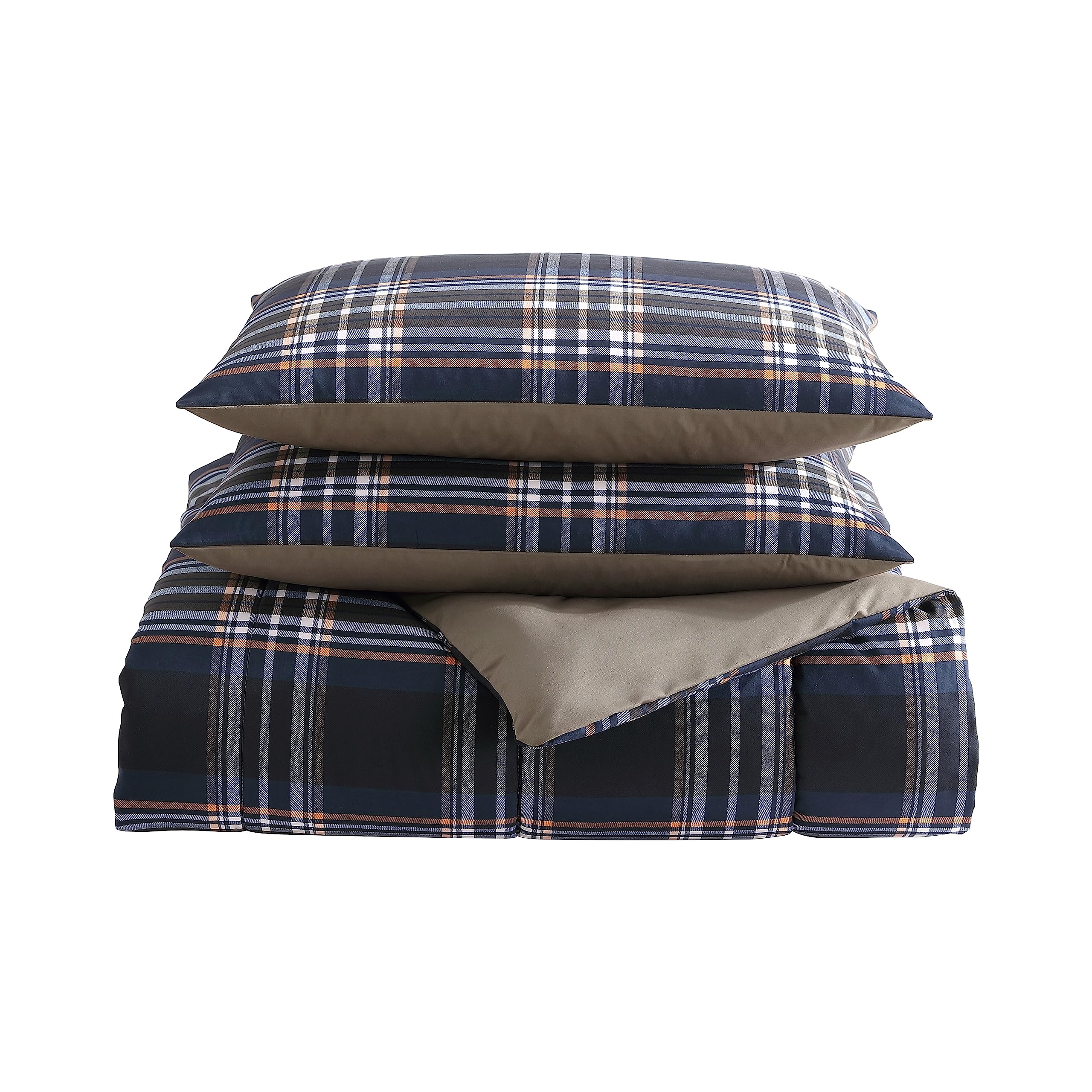 Queen Comforter Set - Soft Reversible Bedding with Box-Stitch Design