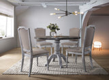 KAREGWT Karen Farmhouse Style Wood Round Dining Table in Weathered Gray