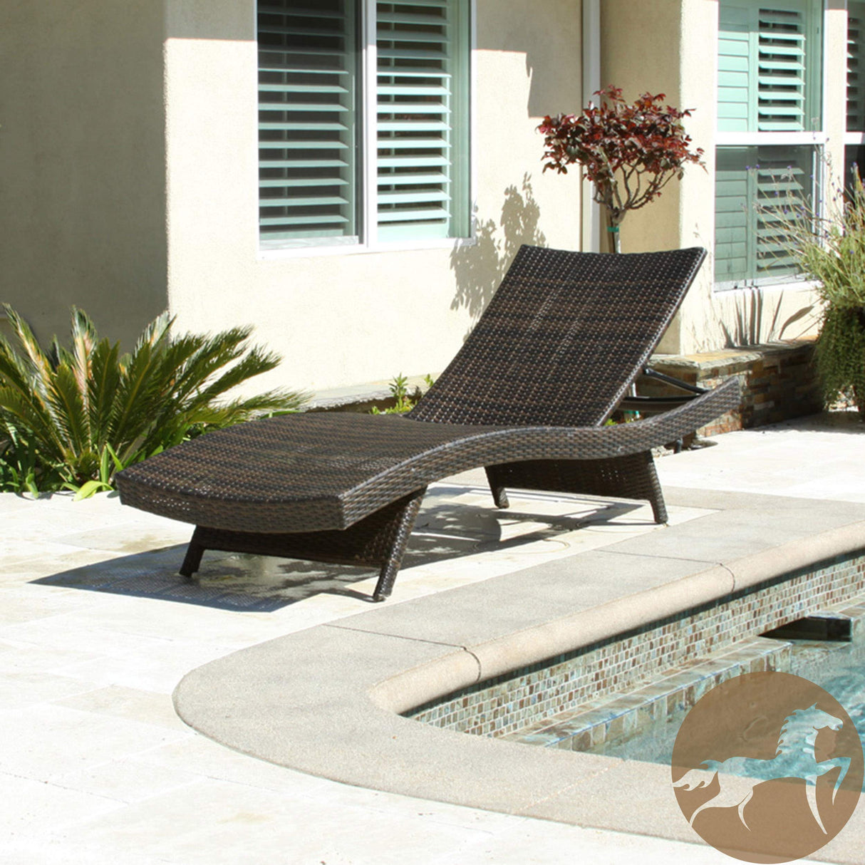 Salem Outdoor Wicker Adjustable Chaise Lounge, Multibrown
