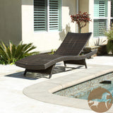 Salem Outdoor Wicker Adjustable Chaise Lounge, Multibrown