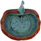 Glazed Ceramic Fish 7-Inch Outdoor Garden Fountain - Outdoor Tabletop Fountain for Patio
