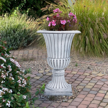 Garden 2-Pack 30" Tall Large Urn Planter - Round Classic Plastic Flower Pots