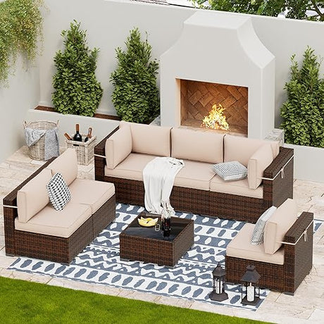 Patio Furniture Sets, Modular Rattan Outdoor Patio Sectional Furniture Sofa Set