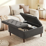 Storage Ottoman Coffee Table, 35 Inch Large Square Storage Ottoman