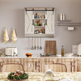 Farmhouse Medicine Cabinet 2 Sliding Barn Doors 3 Tier Rustic Wood Wall Storage