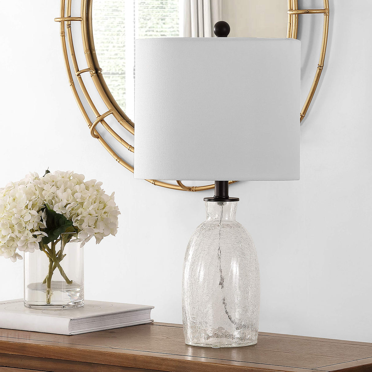 Lighting Collection Nakula Clear Glass 23-inch Bedroom Living Room Home Office
