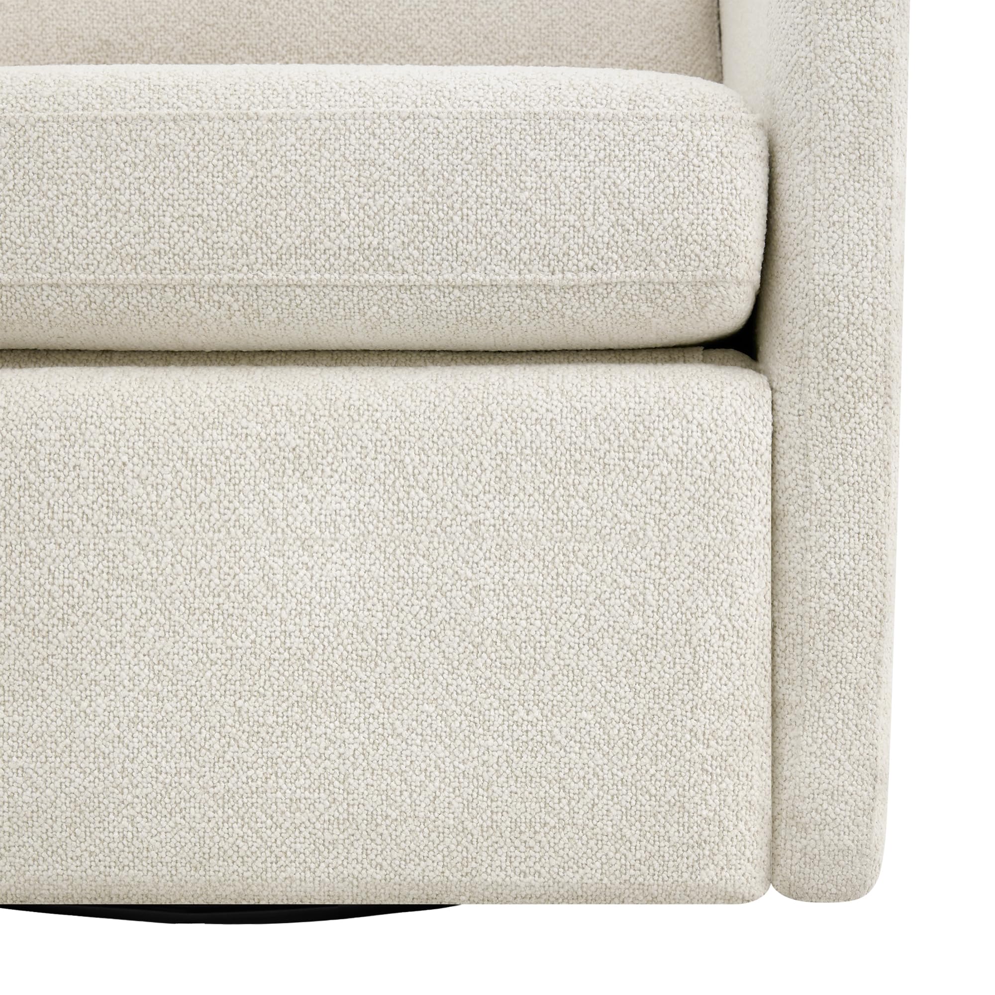 Swivel Accent Chair with Electric Footrests, FSC Certified Upholstered Living Room Sofa Chair with Power Motor, USB and Type-C Ports, Cream