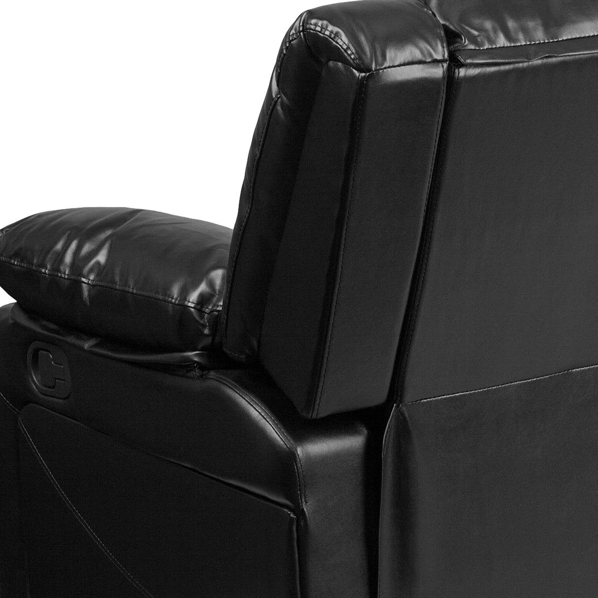 Series Black LeatherSoft Sofa with Two Built-In Recliners