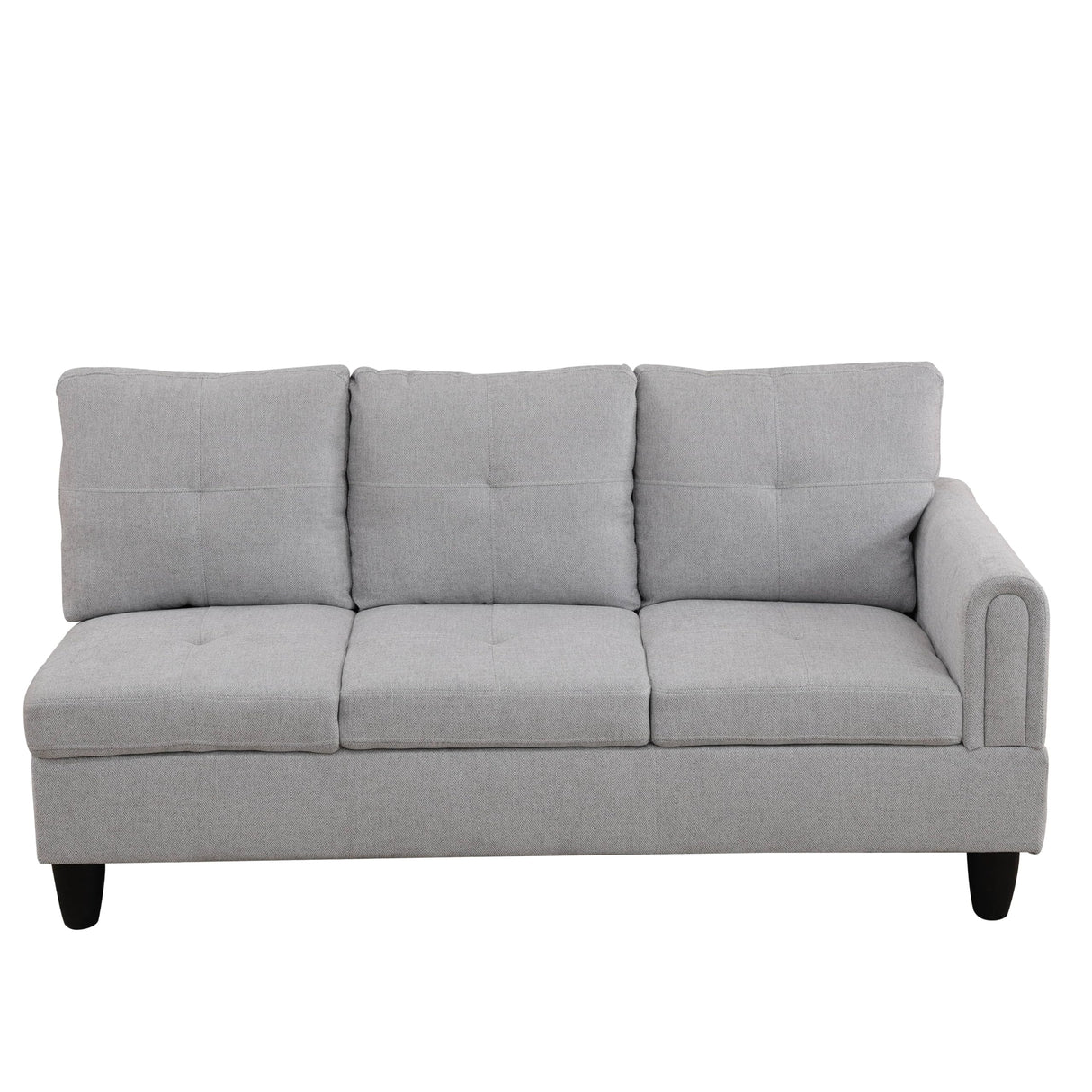 Couch 2 Pieces Sofa with Left Chaise Flannel L Shaped Cloud Couch for Living Room Furniture Sets Frame, Modular Sofa for Living Room, Bedroom, Apartment, Silver Gray