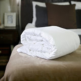 Luxury Silk-Filled Mattress Topper with Fitted Cotton Sateen Elasticated Skirt. Queen