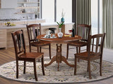 HLDL5-MAH-W 5 Piece Kitchen Table Set for 4 Includes a Round Dining