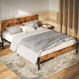 Queen Bed Frame with Headboard, Strong Steel Slat Support, Tool-Free Assembly,