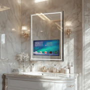 24x32 Inch Smart Bathroom Vanity Mirror with Touch Screen & LED Lighting