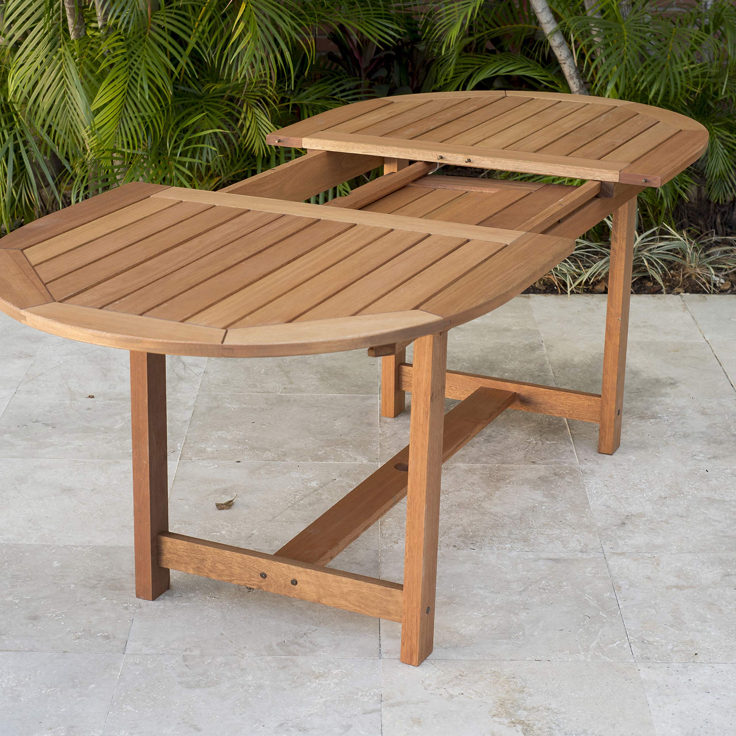 Bahamas 5-Piece Patio Oval Dining Table Set | Eucalyptus Wood | Ideal for Outdoors