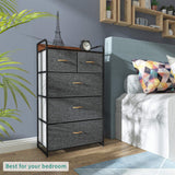 Fabric Dresser with 5 Drawers - Storage Tower with Large Capacity