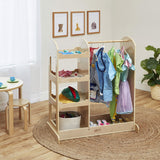 Dress Up Center with Mirrors, Costume Organizer, Natural