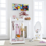 Kids Dress Up Storage, Kids' Costume Organizer Center, Open Hanging Armoire Closet