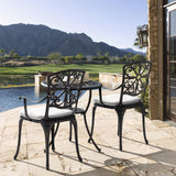 Bistro Set 3 Piece Outdoor All Weather Cast Aluminum Patio Bistro Set Patio Table and Chairs Set of 2