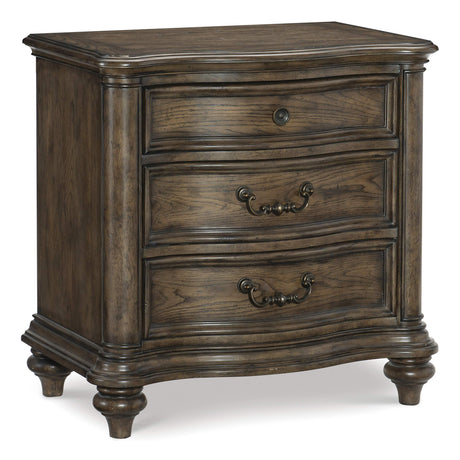 Valtellina Nightstand, Brown Oak