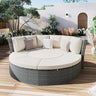 9-Piece Outdoor Half-Moon Furniture Set Patio Sofa Set