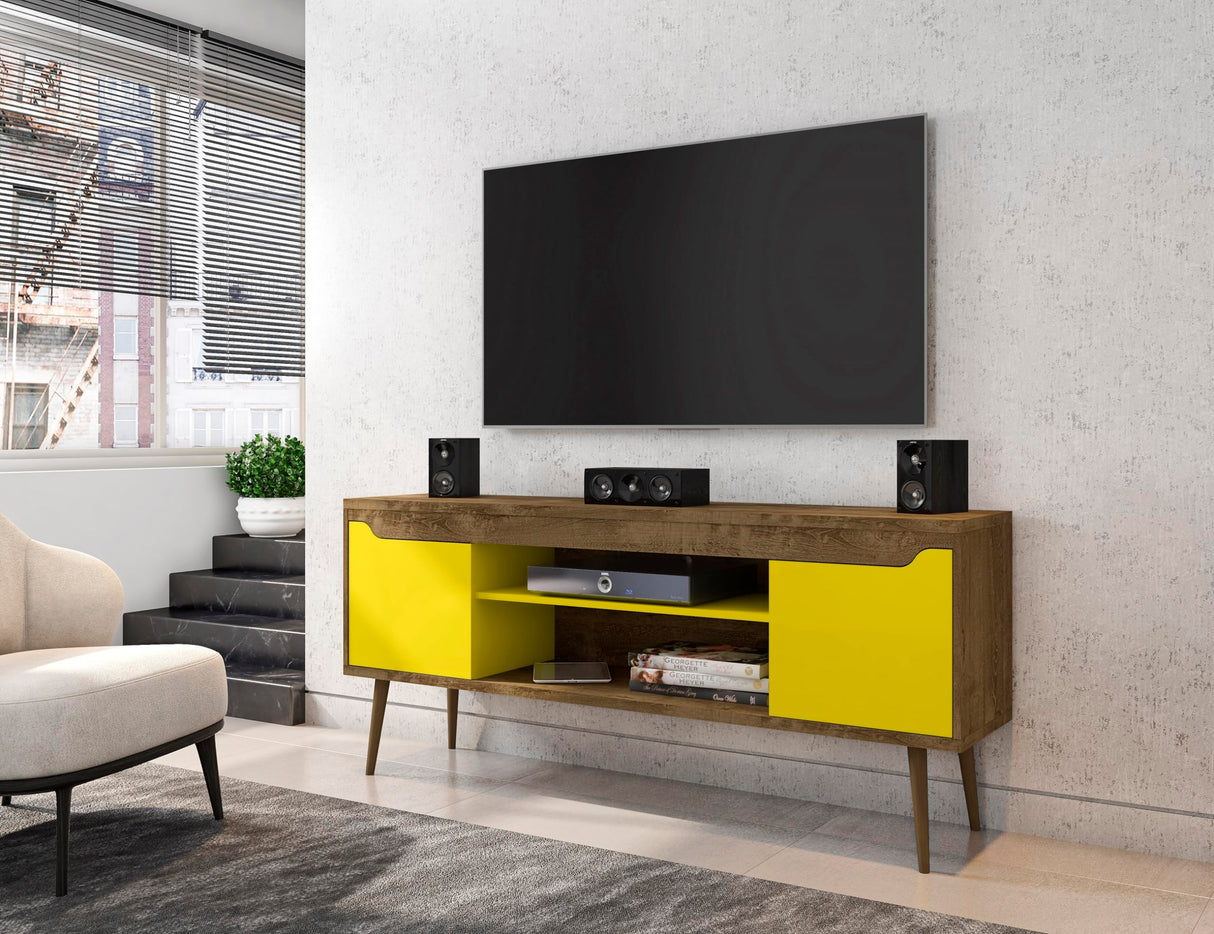 Mid Century Modern TV Stand for Televisions up to 60 Inches, Living Room Entertainment