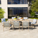 Patio Table for 8, Large Modern Rectangle Outdoor Dining Table
