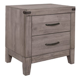 2-Drawer Nightstand, Brownish Gray