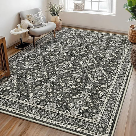 Washable Area Rug, 8x10 Area Rugs for Living Room Bedroom Kitchen Rugs, Vintage