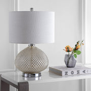Ames 22.5" LED Glass Table Lamp Contemporary Transitional Bedside Desk Nightstand
