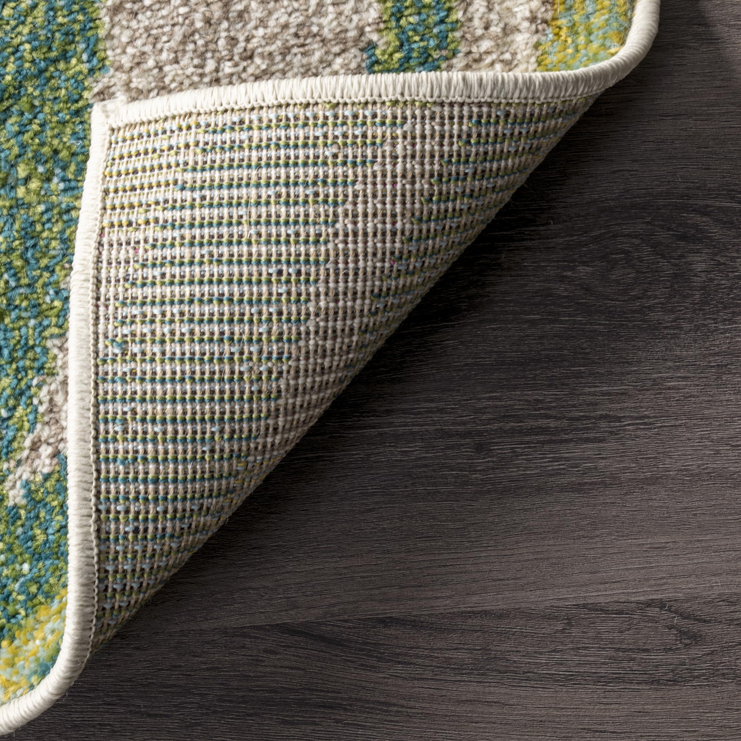 Cali Abstract Leaves Area Rug 10x14 Green