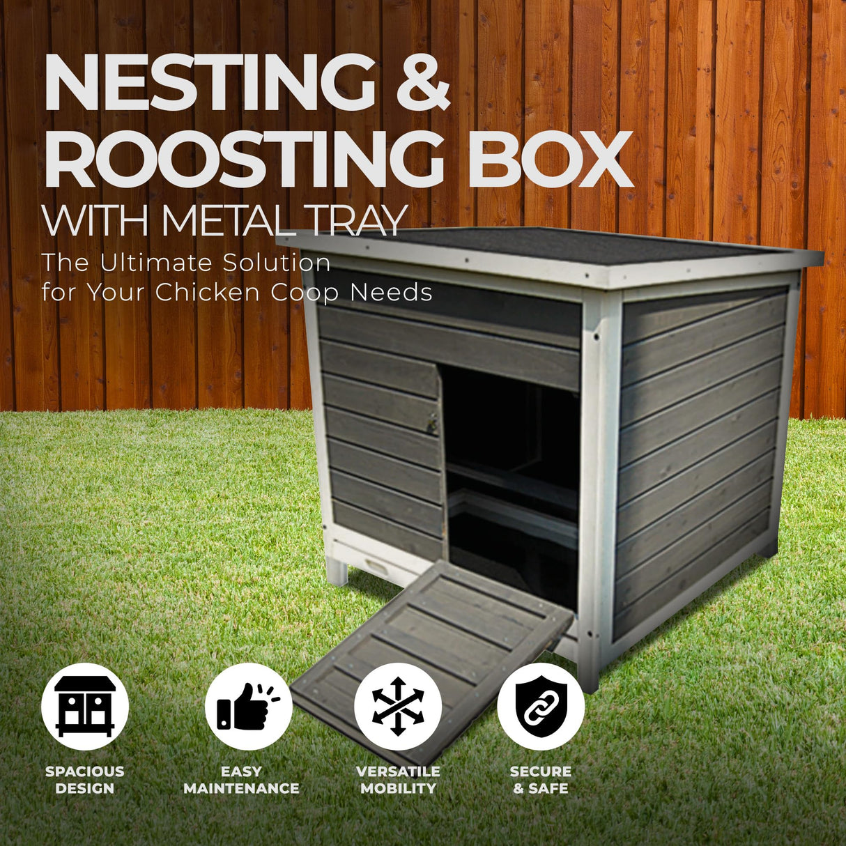 My Backyard Farm Portable 29 x 30 x 27.9 Inch Nesting and Roosting Box