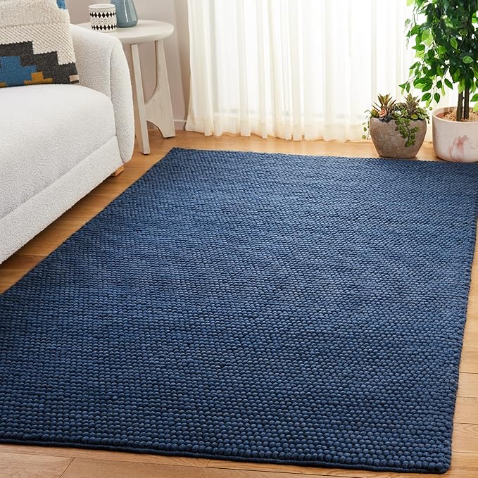 Natura Collection Area Rug - 9' x 12', Beige, Handmade Wool, Ideal for High Traffic Areas