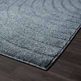 LUXE WEAVERS Modern Geometric Wave Blue 5x7 Area Rug