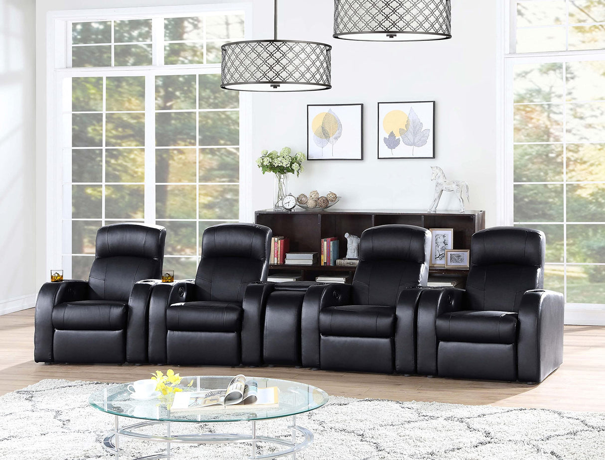 Cyrus Home Theater Upholstered Recliner Black 600001