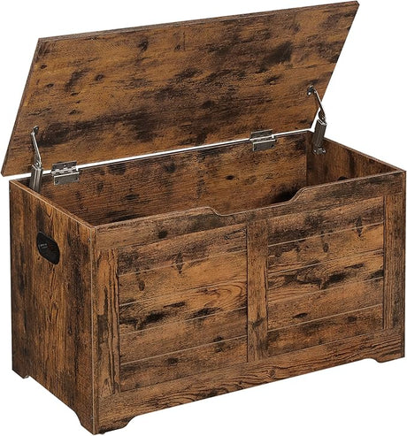 Storage Chest, Storage Trunk with 2 Safety Hinges, Storage Bench, Shoe Bench, Farmhouse Style, 15.7 x 39.4 x 18.1 Inches,