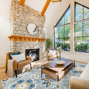 Floral Indoor Outdoor Rugs, 6x9ft Non Slip Outdoor Patio Rug for Balcony Deck, Soft