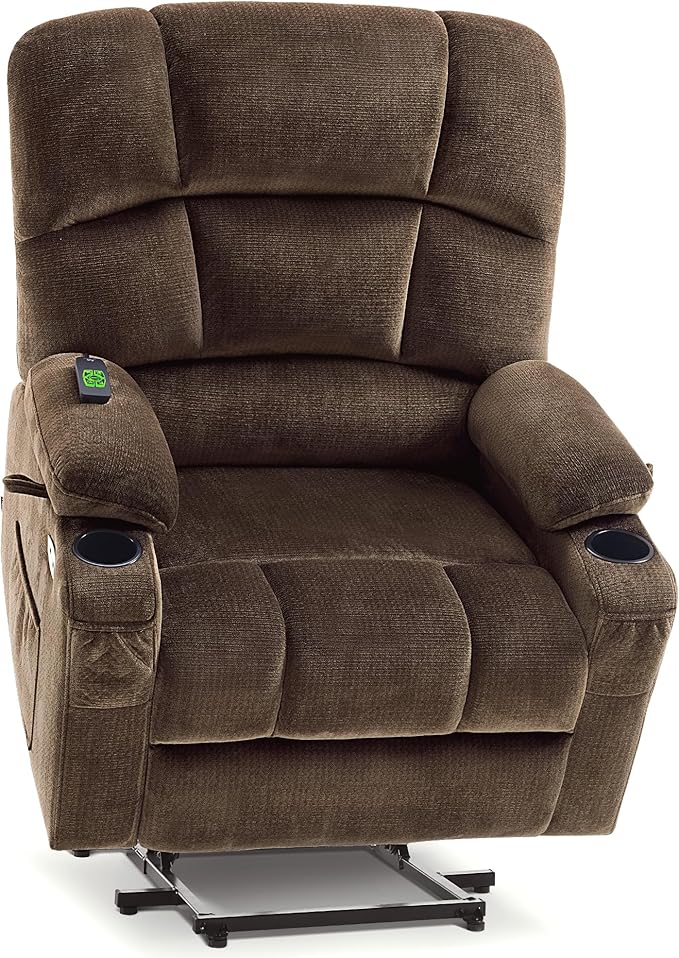 Dual Motor Power Lift Recliner Chair with Massage and Heat for Elderly People