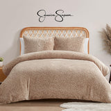 Blush Pink Leopard Printed Plush Duvet Cover Set King Size Bedding Set Ensemble - 3 Piece Set