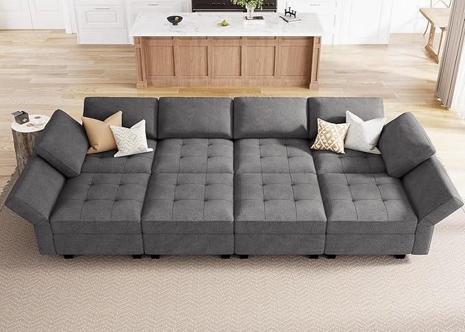 Sleeper Modular Sectional Sofa 9 Seater Sectional Sofa with Storage Modular Couch