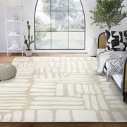 Nuevo Collection Area Rug 6'x9' - Beige/Cream Abstract Design