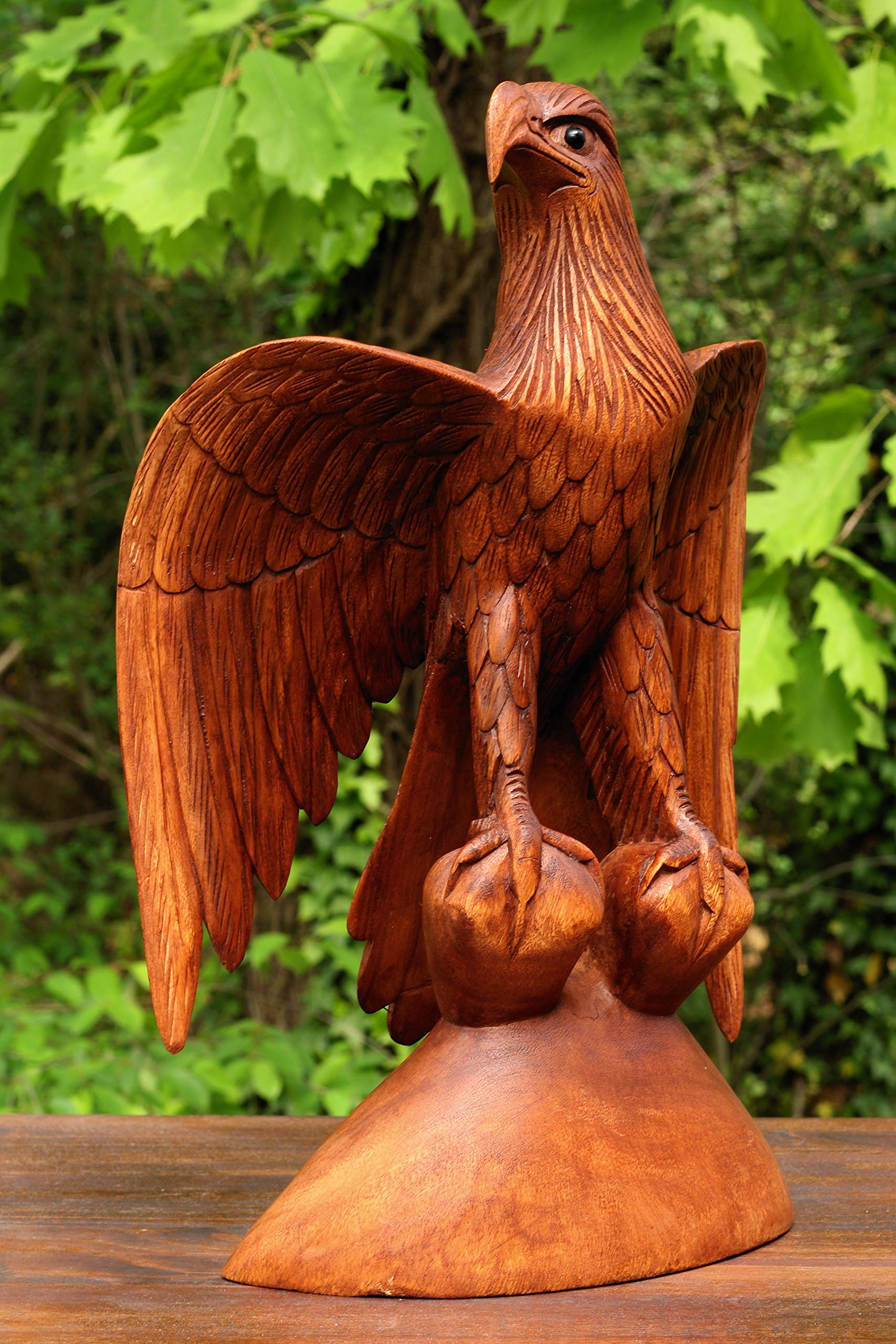 16" Extra Large Wooden Handmade American Eagle Statue Handcrafted Figurine Sculpture