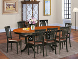 PLAV9-BCH-LC 9 Piece Room Set Includes an Oval Kitchen Table with Butterfly Leaf