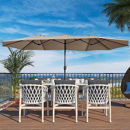 15ft Patio Umbrella with Base Included Outdoor Double-sided Umbrella Extra Large Patioe
