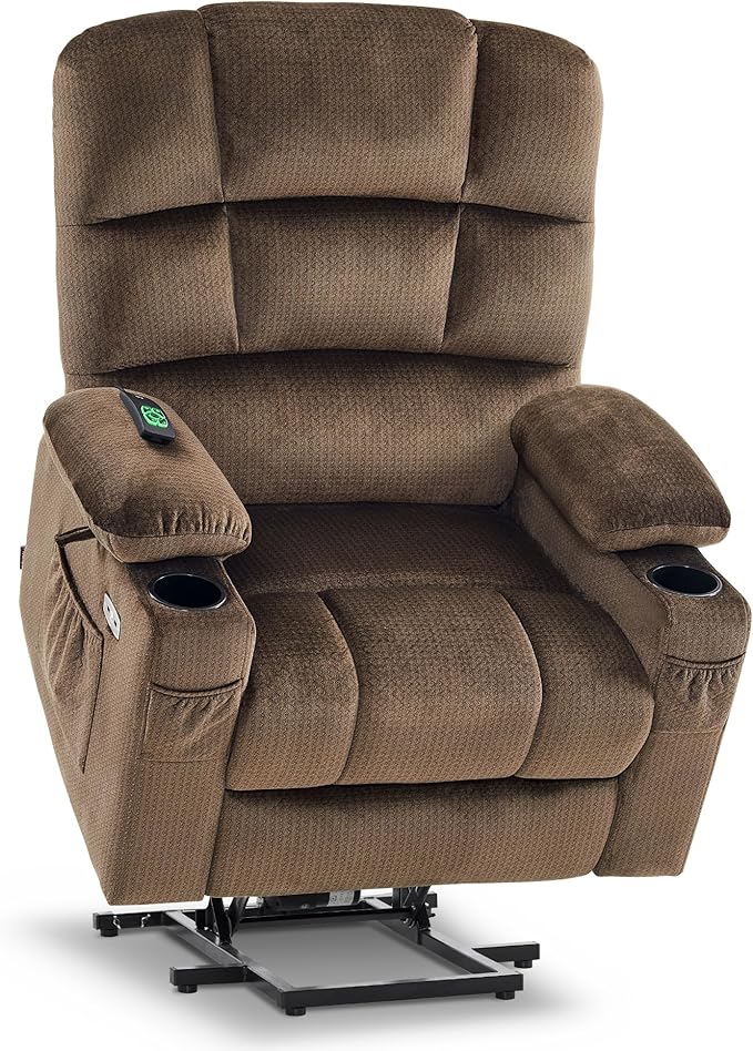 Dual Motor Power Lift Recliner Chair with Massage and Heat for Elderly People