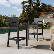 Outdoor Bar Stools Set of 4, 30" Patio Barstools Furniture Chairs with Cushions