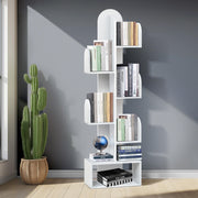 Cactus Tree Bookshelf, 5-Tier Wood 50" Tall Book Storage Rack for CDs/Movies/Books