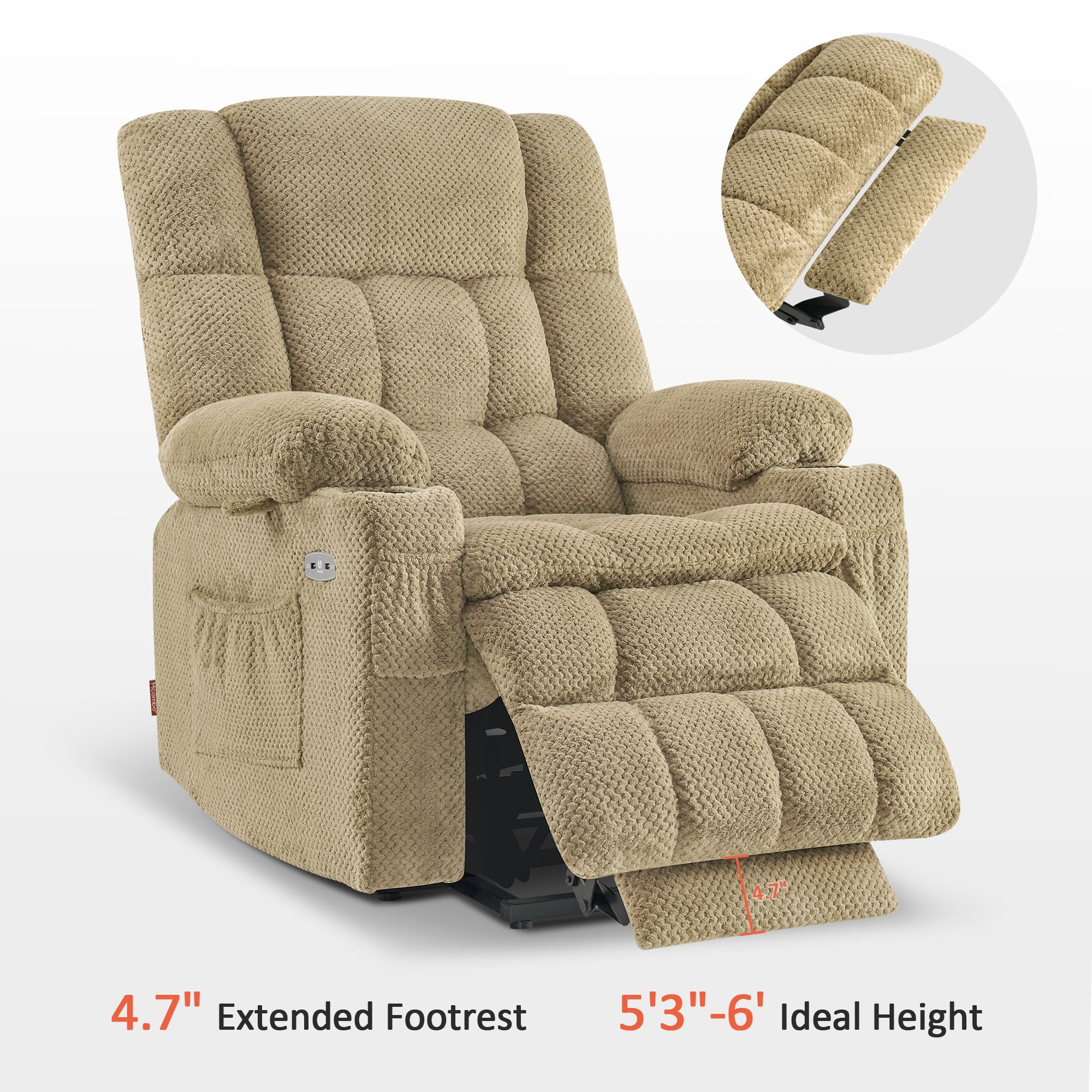 LiftLuxe Dual Motor Power Recliner – Massage, USB & Cup Holders
