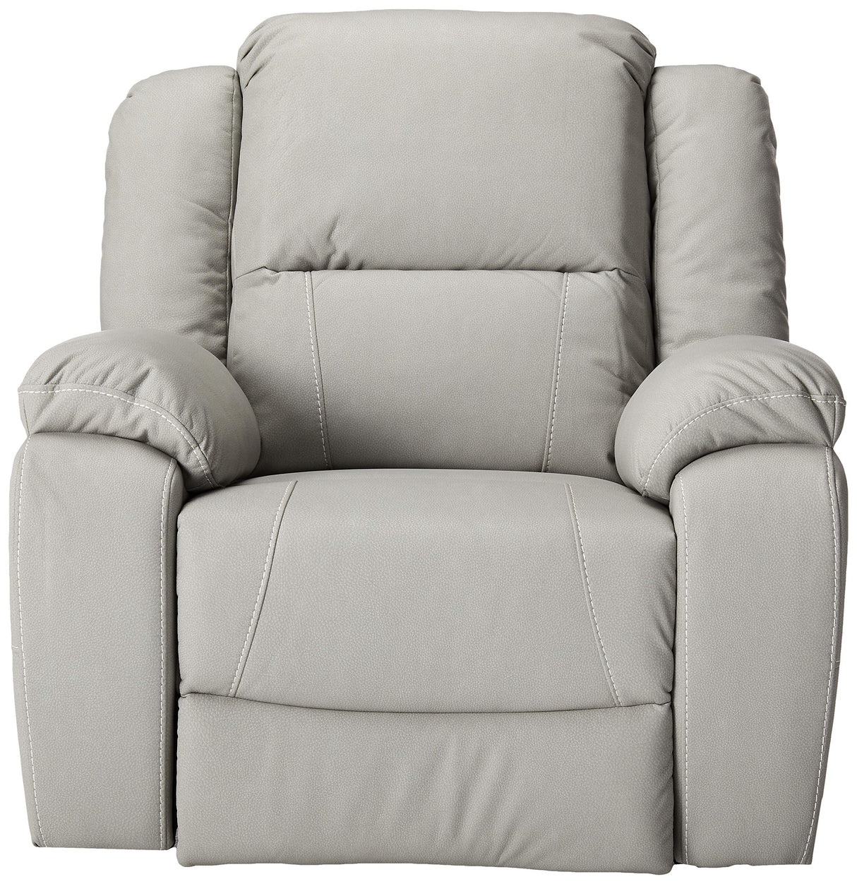 Teresa Classic Tufted Leather Swivel Recliner, Light Grey 37.5D x 39W x 39.75H Inch