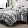 Grey White Striped Comforter for Queen Size Bed